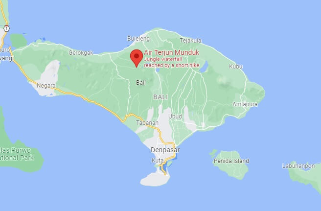 Where is Munduk Waterfalls Bali