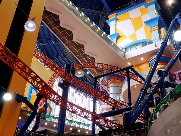 Rollercoaster inside a shopping centre