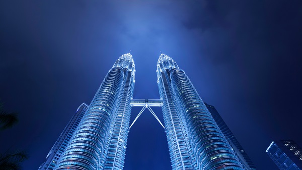 Towers at night