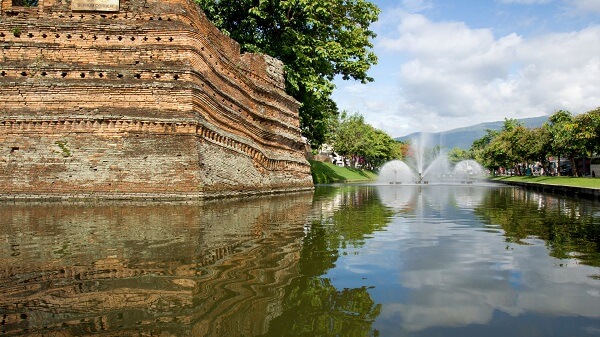 Chiang Mai still has remnants of the old moat and walls