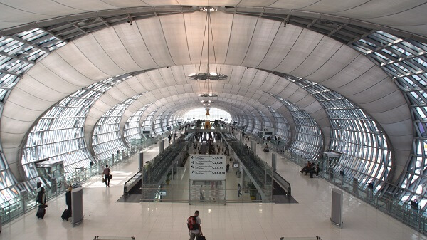 Bangkok airport is nearly empty