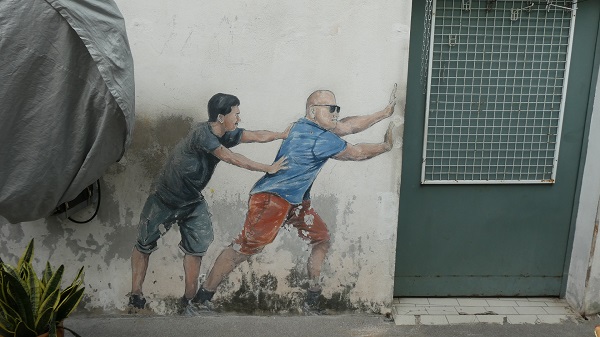 Penang street art umbrella street