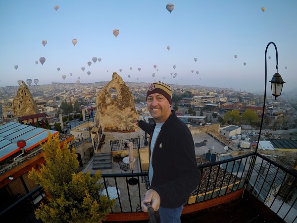 The Bedrock Cave Hotel has great views of the Balloons