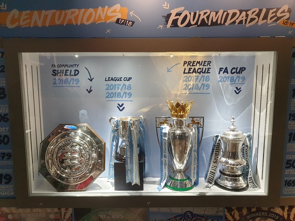 The Etihad Stadium Tour starts in the Trophy Room
