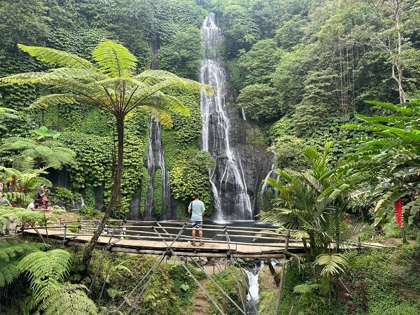 The new bridge at Banyumala twin waterfalls