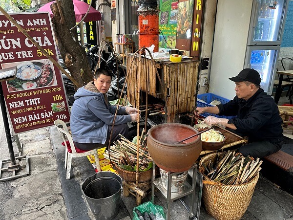 Many restaurants block the footpath making it difficult to move