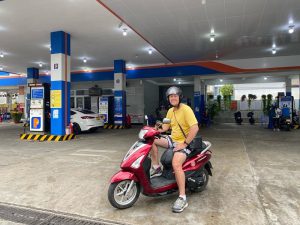 riding a scooter in da nang