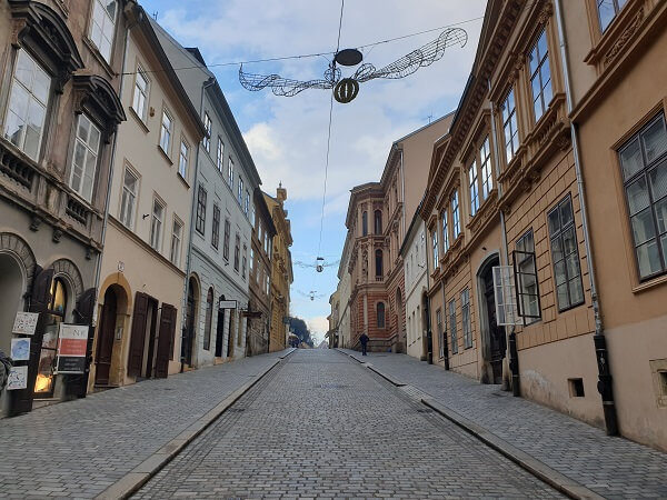 Zagreb streets are peaceful on wintry mornings