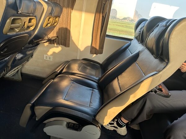 Seats on the train have plenty of room