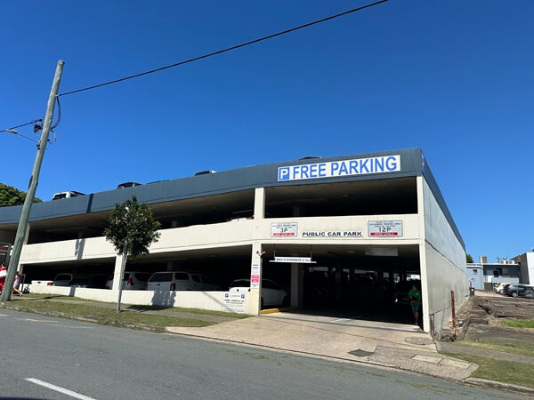 Free parking is available all around Caloundra CBD