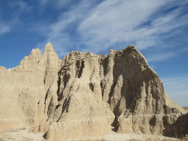 In some spots, the Badlands formations look like castle walls