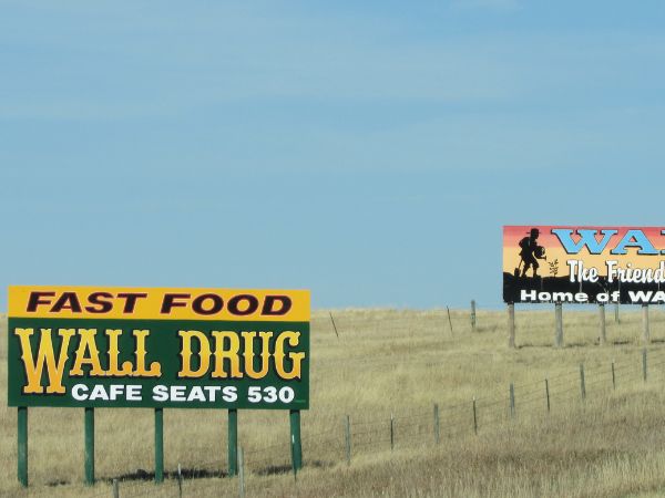 Wall Drug billboards are everywhere in South Dakota.
