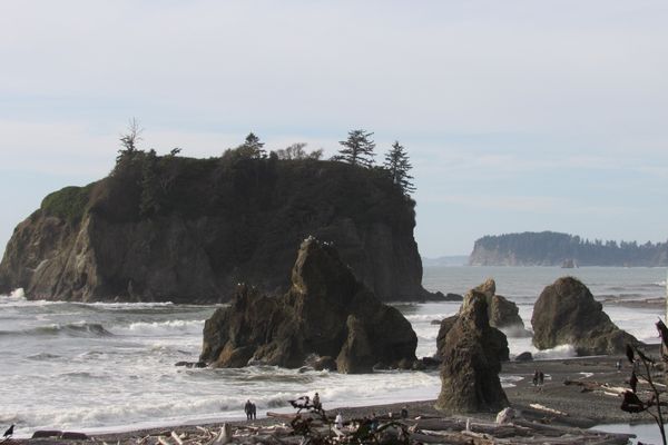The islands, sea stacks, and driftwood give Ruby Beach a stunningly photogenic quality.
