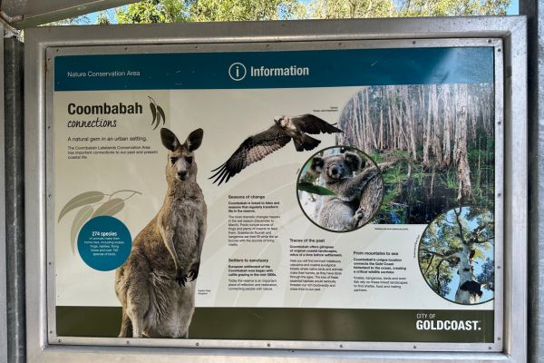 Coombabah Lakelands Conservation area information boards